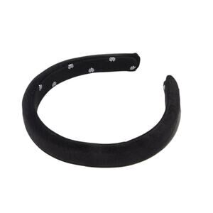 Lele Sadoughi Black Velvet Slim Headband Jet 001